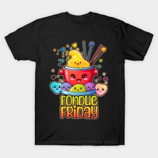 Fondue Friday Foodie Design T-Shirt